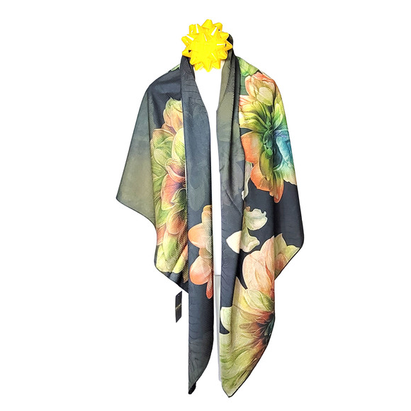 NWT Double Sided Silk Scarf 53x53 Large Square Shawl Wrap XiangYunSha 35081